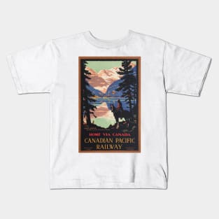 Home Via Canada - Vintage Travel Kids T-Shirt